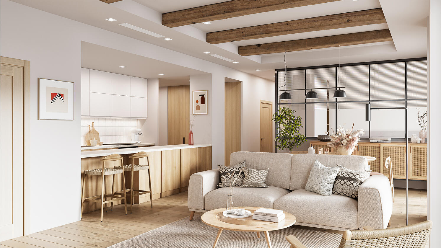 Illustration libre | Salon | 3dsmax Corona