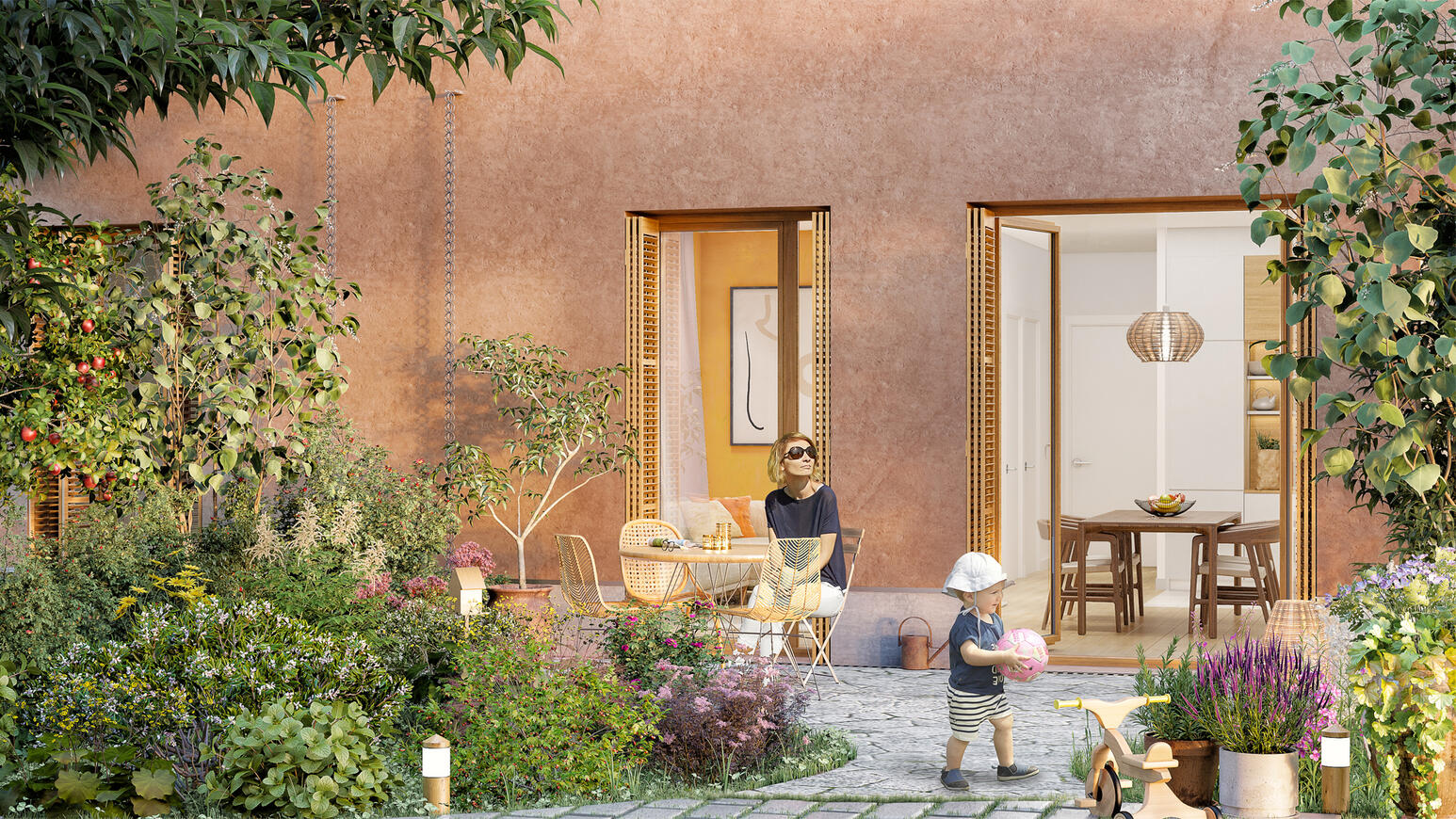 Giboire Promotion | Vue terrasse - Projet immobilier Paris Venelles - Paris 20 | 3dsmax vray